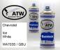 Preview: Chevrolet, Ice White, WA703S / GBU: 400ml Sprühdose + 400ml Klarlack - Set, von ATW Autoteile West.